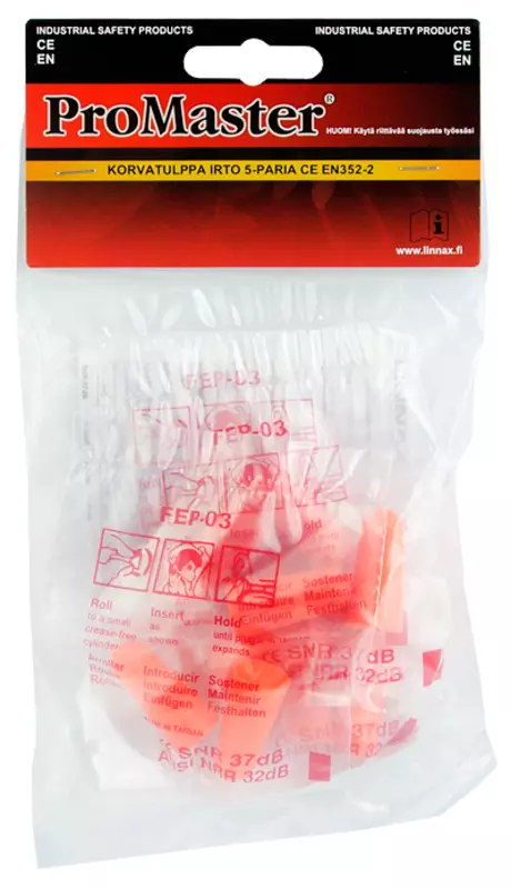 Korvatulppa 5-paria SNR34DB CE EN352-2 - Kuulonsuojaus - QT1103 - 3
