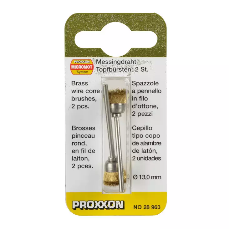 Messinkinen harjasivellin,Ø 13 mm 2kpl - Proxxon timantti, kiillotus ja puhdistus - 28963 - 1