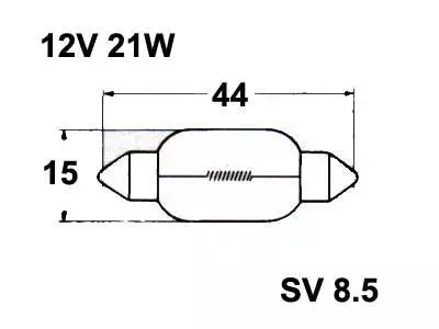 Polttimo 12V 21W 15x44 mm - Auton polttimot - 12803 - 1