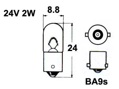 Polttimo 24V 2W BA9S - Auton polttimot - 13913 - 1