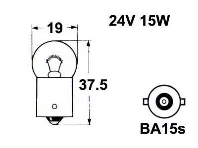 Polttimo Safra 2417 24V 15W BA15S - Auton polttimot - 13413 - 1