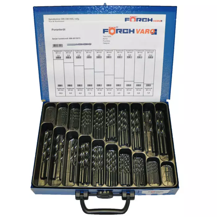 Poranterälajitelma DIN338 HSS 1,0-10,5 - Pientarvikevalikoimat - 698-9010073 - 1