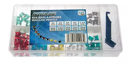 Sulakelajitelma Mini LowProfile 120 kpl 2A-30A Autoline - Autosulakkeet - 1569-11003 - 1