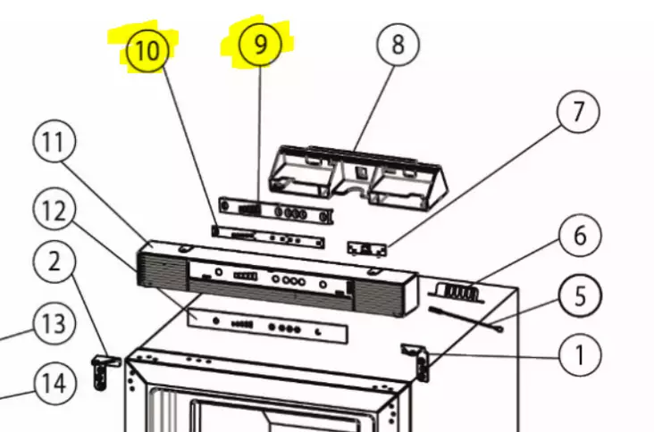 Thetford paneeli ja piirilevy T2152 - Varaosat Thetford T2090, T2152 - 692803 - 1