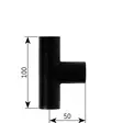 Alde kumi T-kappale 22 mm, 100x50 mm, kiristimet - Nestekeskuslämmitysjärjestelmän osat - 1900524 - 2