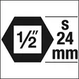 HAZET 1/2" 12-KULMA VOIMAHYLSY 24MM - Hylsyt - HAZ900SZ6-24 - 2