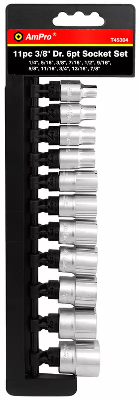 11 osainen tuumakokoinen hylsysarja 1/4"-7/8" - Hylsysarjat - T45304 - 1