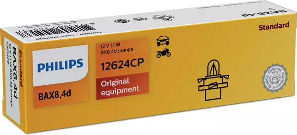 Autolamppu Philips 12V 1,1W BX8,4D ORANSSI - Auton polttimot - 100-12624 - 1
