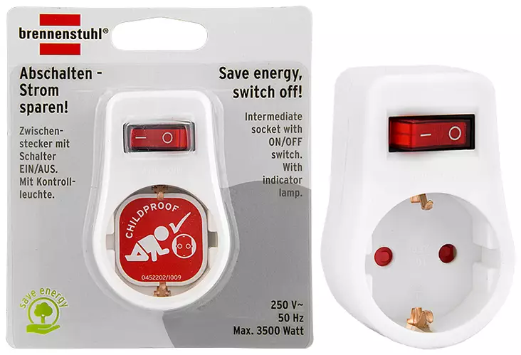 Haaroituspistorasia kytkimellä - Sähkörasiat ja pistokkeet - BR7314 - 2