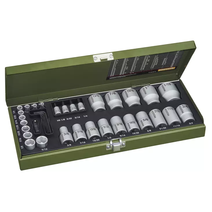 Hylsysarja 1/4" ja 1/2" tuuma-koot 36-osaa - Hylsysarjat - 23114 - 1