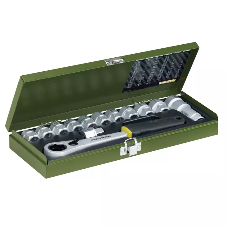 Hylsysarja pitkille pulteille 13-27 mm 14-osaa 1/2" - Hylsysarjat - 23604 - 1