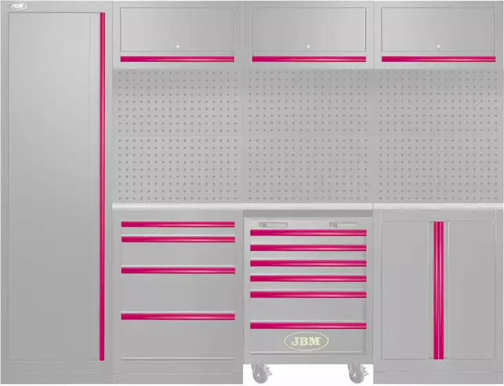 JBM työasemakokoonpanon 50-54327 alumiiniset värikahvat väri pinkki - Kalustekokonaisuudet - 50-17854 - 1