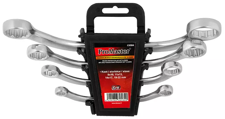 Kaarisilmukka-avainsarja 4-os. 8-22mm - Jako- ja lenkkiavaimet - C9584 - 1