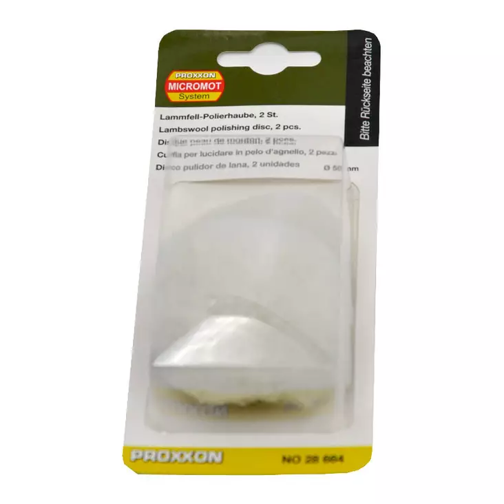 Kiillotuslaikka, lampaanvillaa Ø 50 mm 2 kpl, WP/E:: - Proxxon käsilaitteiden varusteet - 28664 - 1