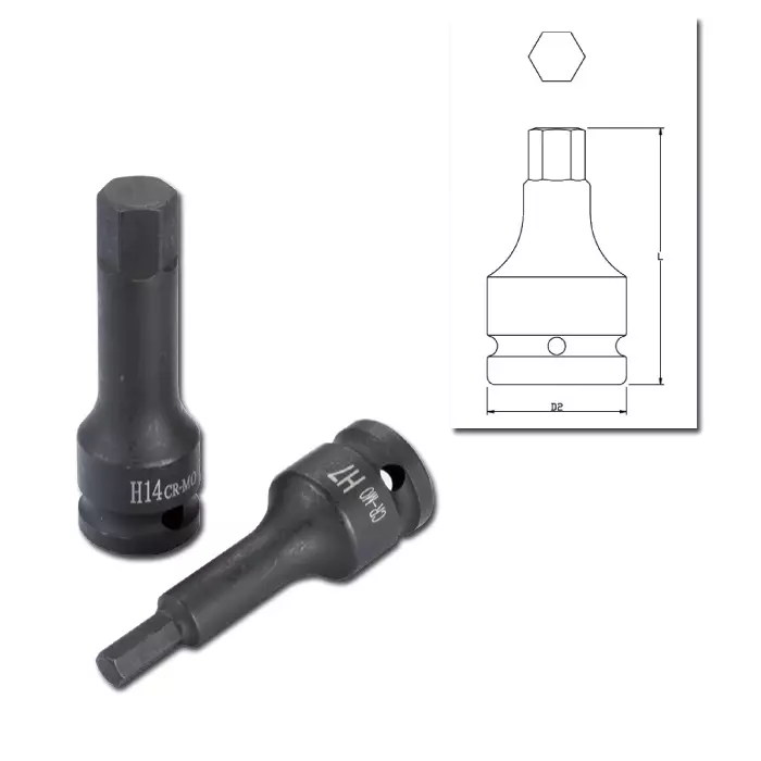 Konehylsyavain 1/2"4mm kuusiokolo 78mm - Hylsyt - 284-B19-KIN4 - 1