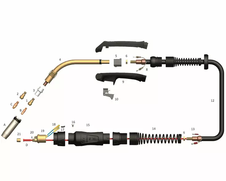 MIG poltin 360A-5M Wameta - MIG/MAG-polttimet ja kulutusosat - WA63094 - 1