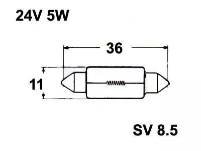 Polttimo 24V 5W 11x38 mm - Auton polttimot - 13844 - 1