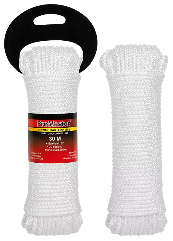 Pyykkinaru 5 mm x 30 m PP punottu - Köydet, narut ja vaijerit - C5794 - 1