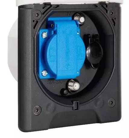 Rasia 230V+12V+tv+sat, upotettava vaalea vaaleanharmaa, ulosottorasia - Sähkörasiat ja pistokkeet - 1000234 - 1