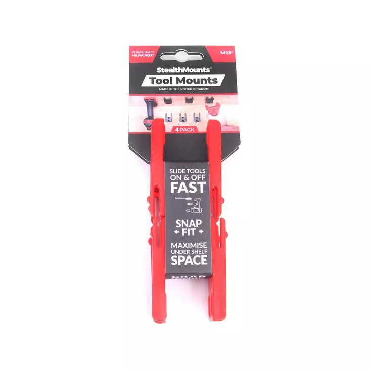 Koneenpidike MILWAUKEE rungolle 4kpl StealthMounts - StealthMounts työkalupidikkeet - TM-MW18-RED-4 - 1