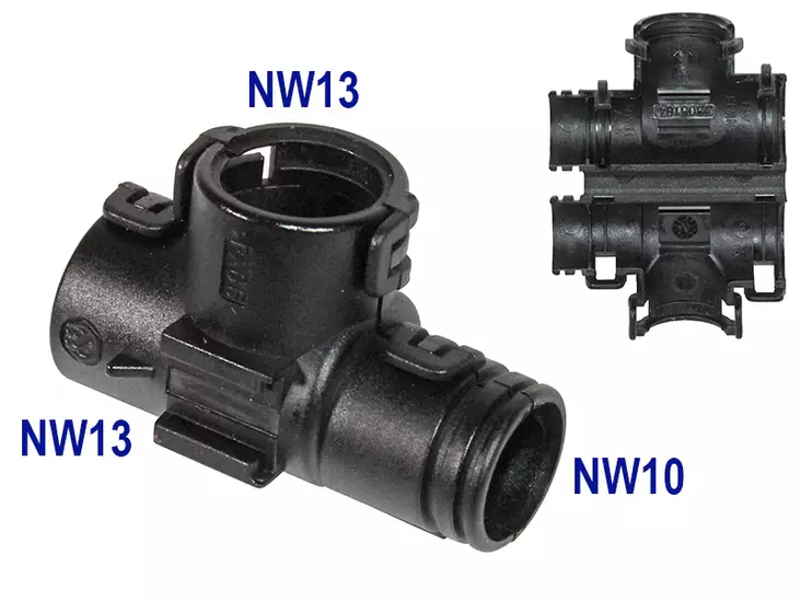 Suojaputken T-liitin NW13-10 - Kaapelit ja suojaputket - 1090-01834 - 1