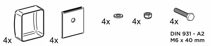 Thule adapterisarja LMC Caravan Omnistor: 9200 / 6300 / 6200 - Kattokiinnikkeet markiisiin - 307064 - 1