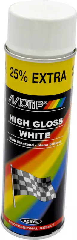Valkoinen Spraymaali 500ml Motip - Akryyli spraymaalit - 104-04004 - 1