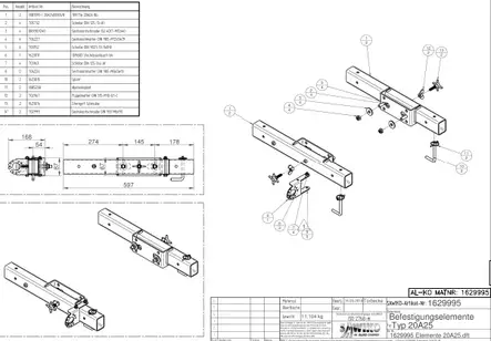 AMC Vario palkkikiinnitys AL-KO150KG 20A24 20A2400000 - Tukijalat ja nurkkatuet - 1629995 - 1