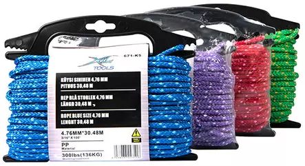 Köysi 4 eri väriä 4,76mm Pituus 30,48M - Köydet, narut ja vaijerit - 671-K5 - 1