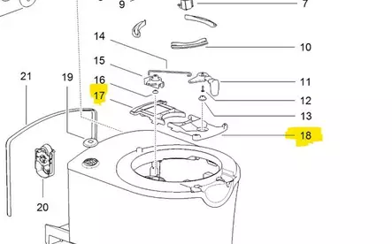 Thetford kulhon pidinpari C222SWE, S223S C223CS, C224CW - Kaikki Thetford kasettivessojen varaosat - 200955 - 1