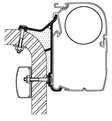 Thule kiinnityssarja Hymer B2 5,5 m Omnistor: 5200 / 8000 / 4900 - Seinäkiinnikkeet markiisiin - 307975 - 1