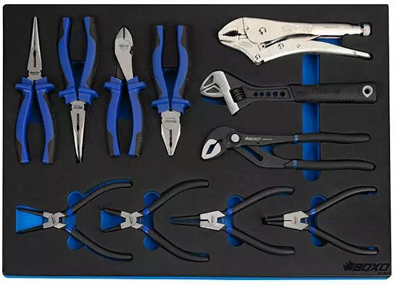 11-Osainen Boxon työkaluvaunuihin sopiva pihtisarja - Työkalumoduulit työkaluvaunuihin - 285-TK330-5 - 1