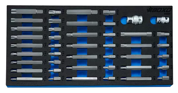 BITS-sarja 3/8"&1/2" Torx,XZN,Kuusio - Työkalumoduulit työkaluvaunuihin - 284-BX685 - 1