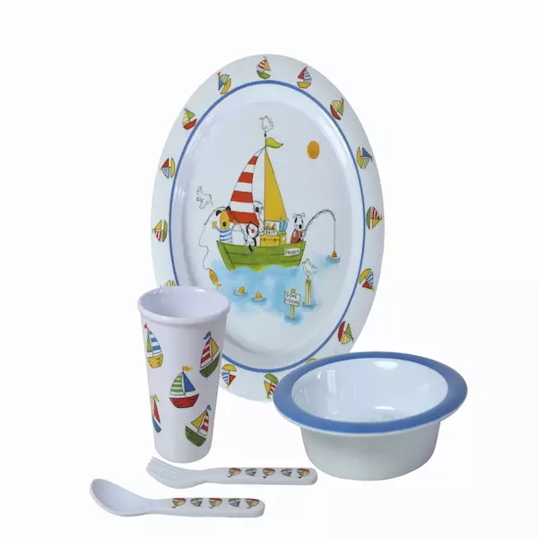 Flamefield lastenastiasto Freddie & Friends, 5 osaa - Melamiiniastiastot ja aterimet - FR005 - 1