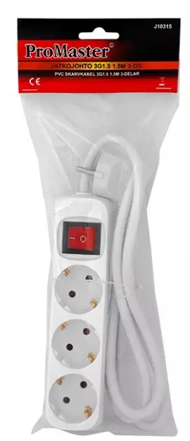 JATKOJOHTO 3G1.5 1.5M 3-OS. - Sähkökelat ja johdot - J10315 - 1