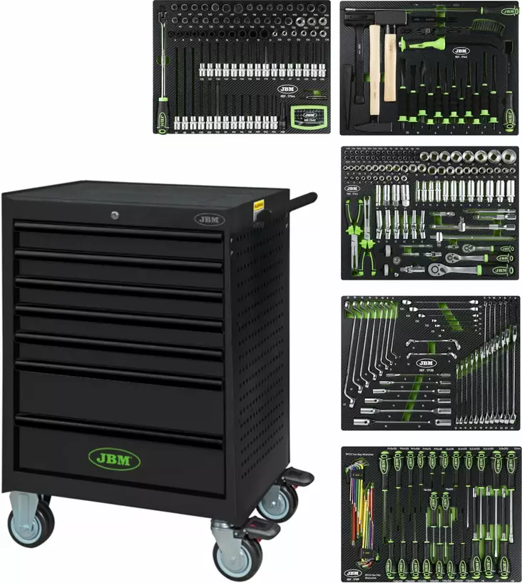 JBM 7ltk työkaluvaunu työkaluilla 329 osaa - Työkaluvaunut työkaluilla - 50-53471-5 - 1