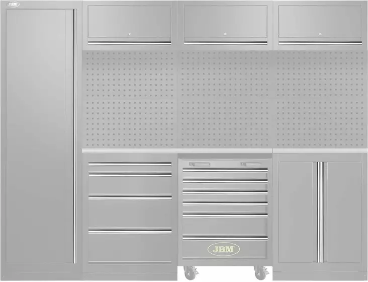 JBM työasemakokoonpanon 50-54327 alumiiniset värikahvat väri hopea - Kalustekokonaisuudet - 50-17955 - 1