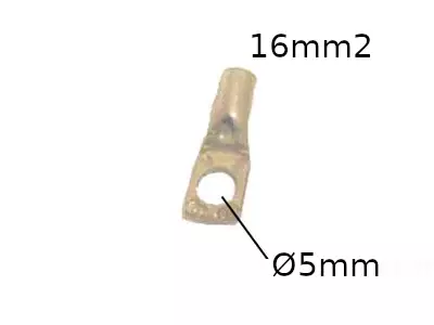 Kaapelikenkä FIN 16mm2 Ø5mm raskas malli - Kaapelit ja suojaputket - 52011-16-5 - 1