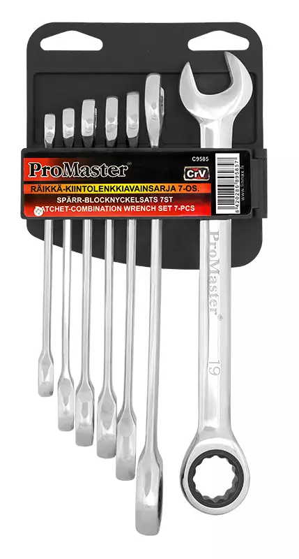Kiintolenkkiavainsarja räikällä 7-os. - Jako- ja lenkkiavaimet - C9585 - 1