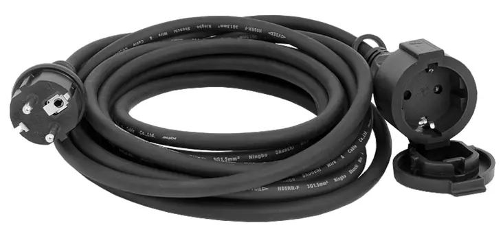 Kumijatkojohto 5 m - Sähkökelat ja johdot - J30105 - 2