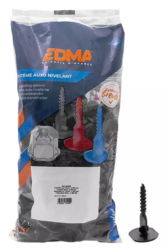 Laattojen Tasaus Ruuvi 2mm Risti 200kpl - Rakentaminen ja laatoitus - ED281455 - 1