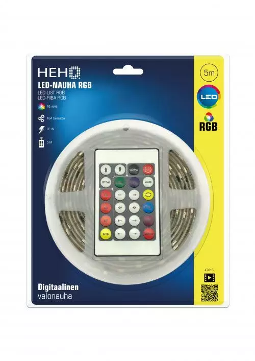 LEDnauha 5m RGB digital 12V 15W, 164 toim. - POISTO - 7615 - 1