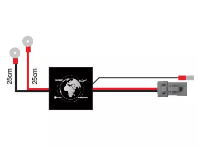 Lisävalojen Johtosarja 1xDTP Liitin, 12V 300W, 24V 600W - Lisävalojen johtosarjat - 1605-WK035 - 1