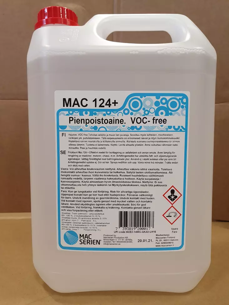 MAC 124+ PIKILIUOT. PRICKBORT + VOC - Teho- ja liuotinpesuaineet - MAC124-5 - 1