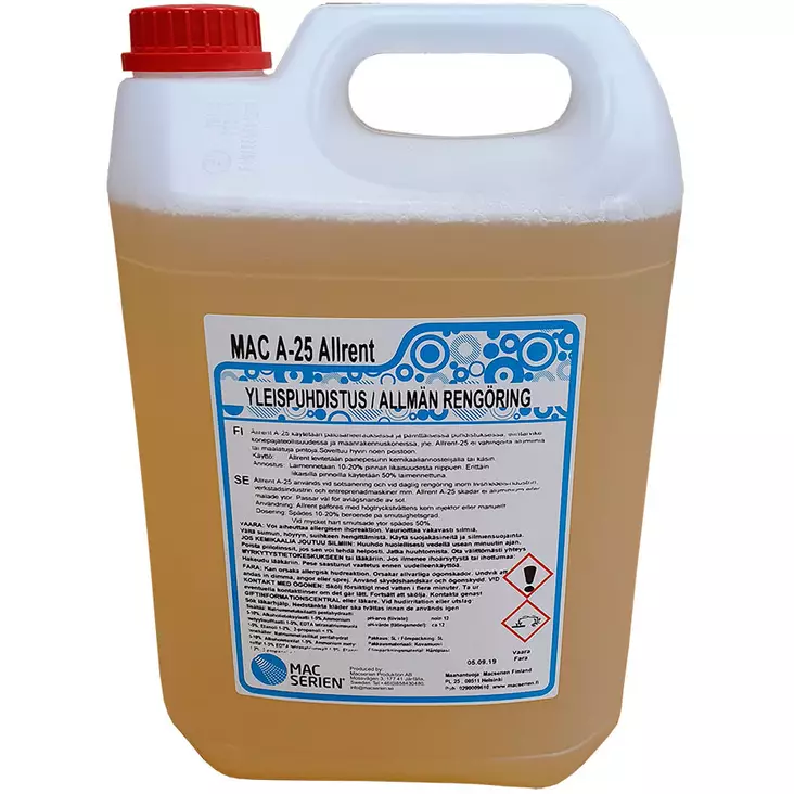 MAC A25 ALKALI YLEISPESU 5L - Teho- ja liuotinpesuaineet - MACA25-5 - 1