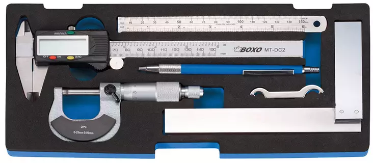 Mittausarja 5-osaa Boxo Työkaluvaunuun - Työntömitat ja mikrometrit - 284-B55-S5 - 1