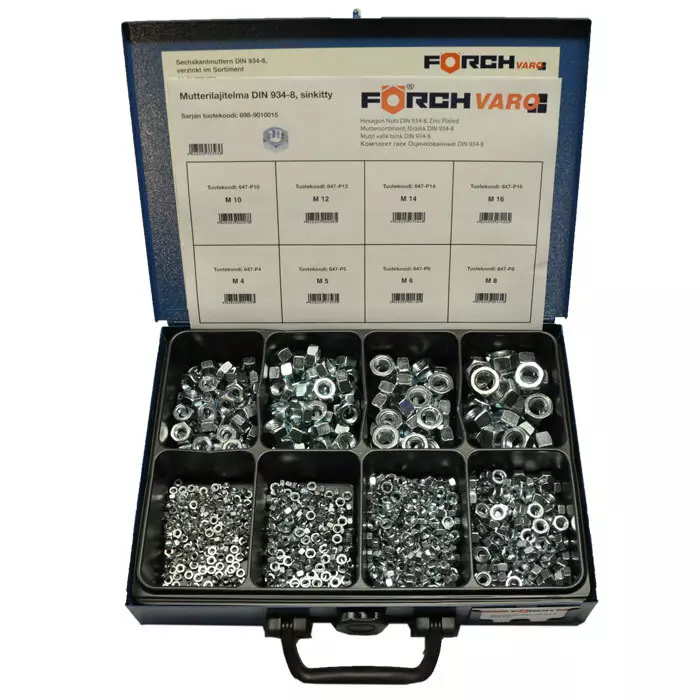 Mutterilajitelma DIN934-8 Sinkitty - Pientarvikevalikoimat - 698-9010015 - 1