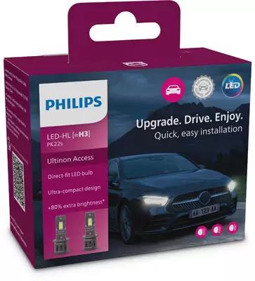 Philips Ultinon Acces LED-muunnossarja 12V H3 - Auton polttimot - 100-12336LEDU25 - 1