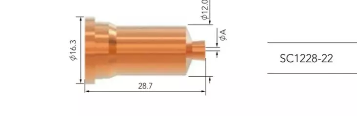 PLASMA TALTTAUSSUUTIN 2,2MM P120 1 KPL - Plasmaleikkurien kulutusosat - WA67375 - 1