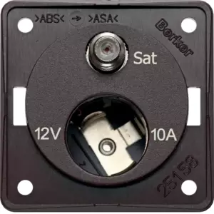 Rasia upot. 12V + SAT antrasiitti matta 12-24V, max. 10A, F-liitin - Sähkörasiat ja pistokkeet - 945722505 - 1